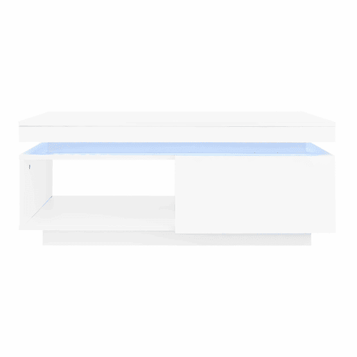 Mesa de centro moderna de alto brilho 100x50x40,3 cm - Mesa elegante com iluminação LED, gaveta e capacidade de carga de 50 kg Mesa de centro moderna de alto brilho 100x50x40,3 cm - Mesa elegante com iluminação LED, gaveta e capacidade de carga de 50 kg