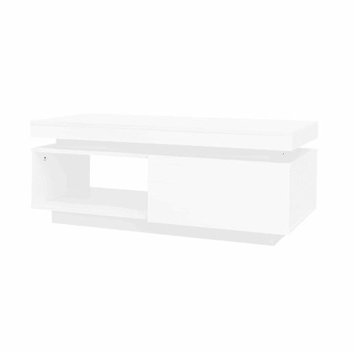 Mesa de centro moderna de alto brilho 100x50x40,3 cm - Mesa elegante com iluminação LED, gaveta e capacidade de carga de 50 kg Mesa de centro moderna de alto brilho 100x50x40,3 cm - Mesa elegante com iluminação LED, gaveta e capacidade de carga de 50 kg