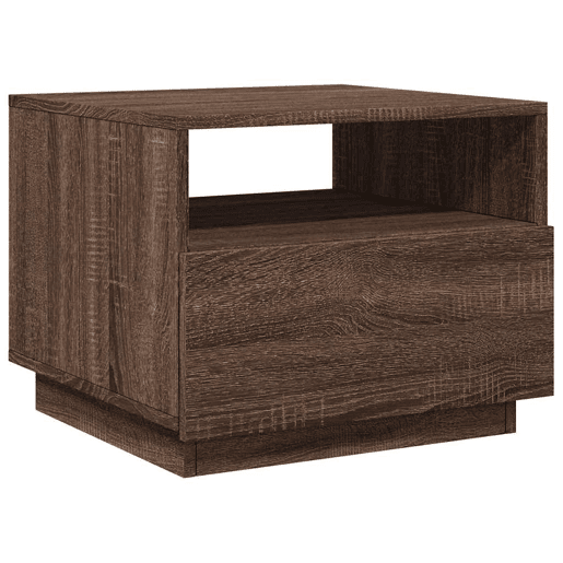 Mesa de Centro, Mesa baixa, com luzes LED 50x49x40 cm carvalho castanho