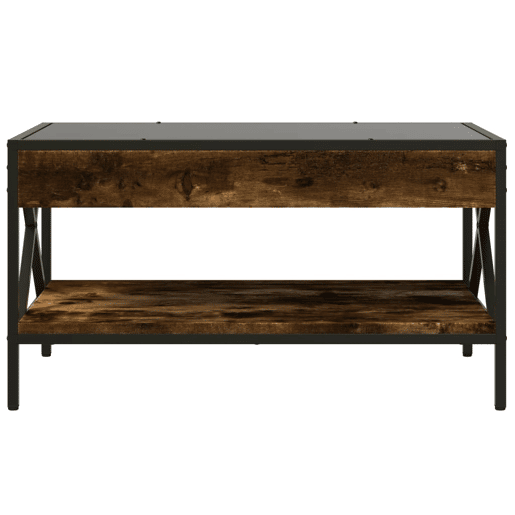 Mesa de Centro, Mesa baixa, luzes LED Infinity 70x50x38 cm carvalho fumado