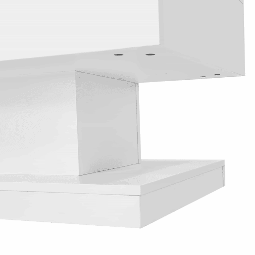 Mesa de centro elevável 100x50x45 cm - Com LED, superfície elevável e design deslizante lateral, elevação hidráulica e armazenamento - Branco