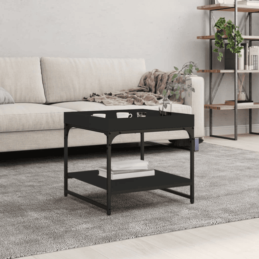 Mesa de Centro, Mesa baixa, 49,5x49,5x45 cm derivados de madeira preto