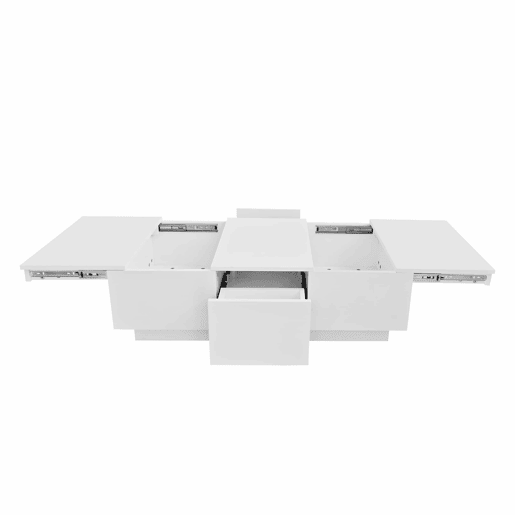 Mesa de centro - 2 gavetas e 2 cómodas - aglomerado de partículas - Branco Mesa de centro - 2 gavetas e 2 cómodas - aglomerado de partículas - Branco