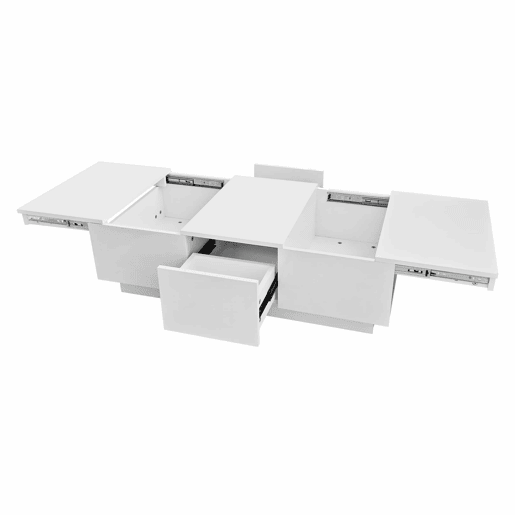 Mesa de centro - 2 gavetas e 2 cómodas - aglomerado de partículas - Branco Mesa de centro - 2 gavetas e 2 cómodas - aglomerado de partículas - Branco