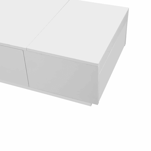 Mesa de centro - 2 gavetas e 2 cómodas - aglomerado de partículas - Branco Mesa de centro - 2 gavetas e 2 cómodas - aglomerado de partículas - Branco