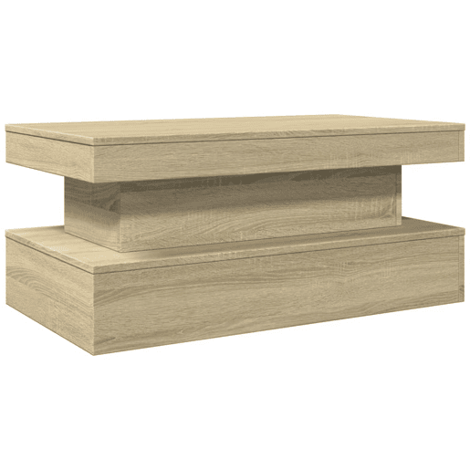 Mesa de Centro, Mesa baixa, com luzes LED 90x50x40 cm carvalho sonoma