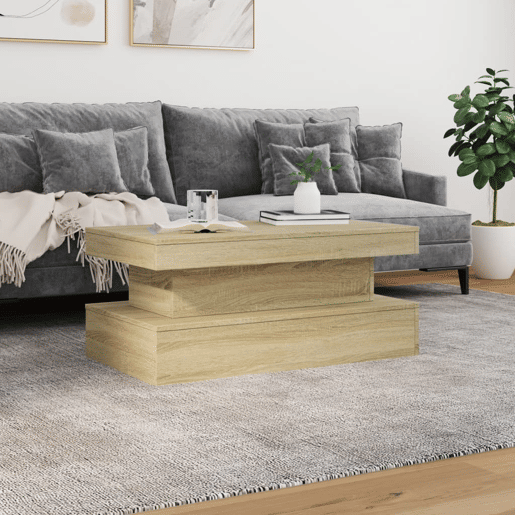 Mesa de Centro, Mesa baixa, com luzes LED 90x50x40 cm carvalho sonoma