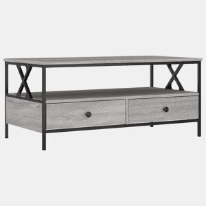 Mesa de Centro, Mesa baixa, 100x51x45cm derivados de madeira cinzento sonoma