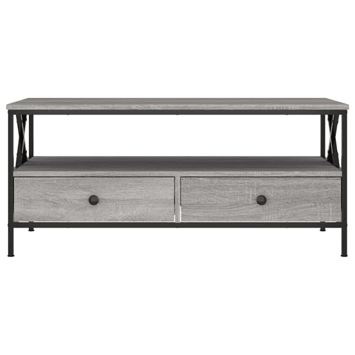 Mesa de Centro, Mesa baixa, 100x51x45cm derivados de madeira cinzento sonoma