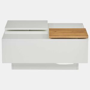 Mesa de centro quadrada 75x75x33,5cm - com 4 gavetas - Branco