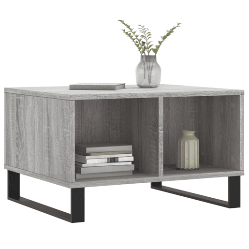 Mesa de Centro, Mesa baixa, 60x50x36,5 cm derivados de madeira cinza sonoma