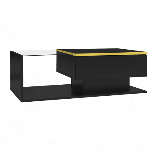 Mesa de centro 100 cm - Com vidro e efeito LED - Preto Mesa de centro 100 cm - Com vidro e efeito LED - Preto