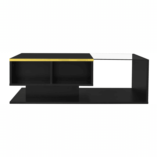 Mesa de centro 100 cm - Com vidro e efeito LED - Preto Mesa de centro 100 cm - Com vidro e efeito LED - Preto