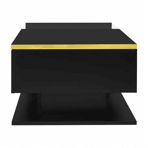 Mesa de centro 100 cm - Com vidro e efeito LED - Preto Mesa de centro 100 cm - Com vidro e efeito LED - Preto