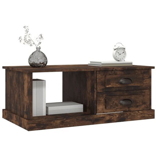 Mesa de Centro, Mesa baixa, 90x50x35 cm derivados madeira carvalho fumado