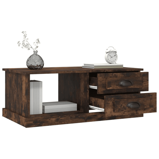 Mesa de Centro, Mesa baixa, 90x50x35 cm derivados madeira carvalho fumado