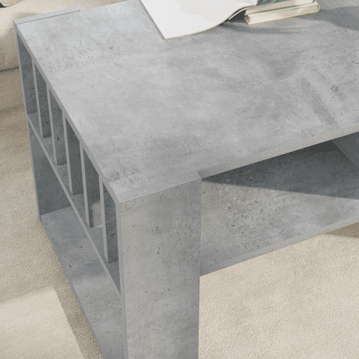Mesa de Centro, Mesa baixa, Cinzento 92 x 49,5 x 45 cm Madeira processada