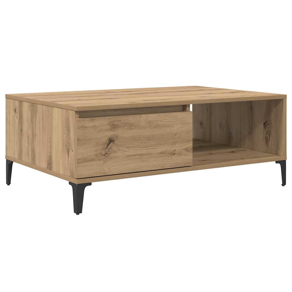 mesa de cafe - mesa de centro - mesa baja roble artisan 90 x 60 x 35 cm madera contrachapada