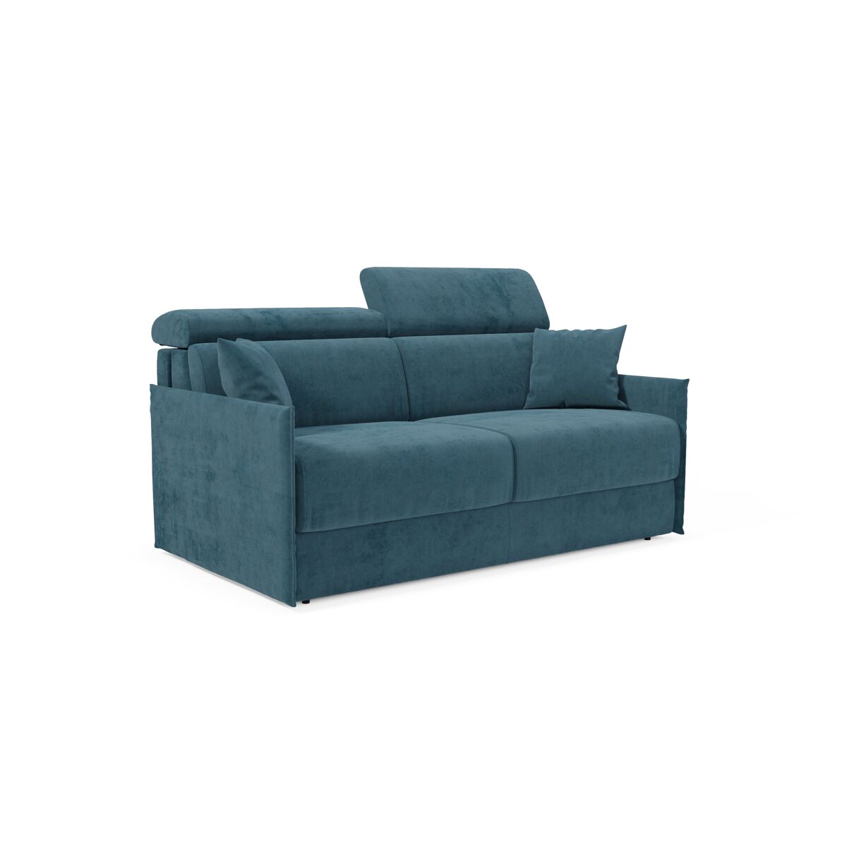 Miryam sofá cama con reposacabezas reclinables en suave tejido antimanchas t31 169 cm petroleo