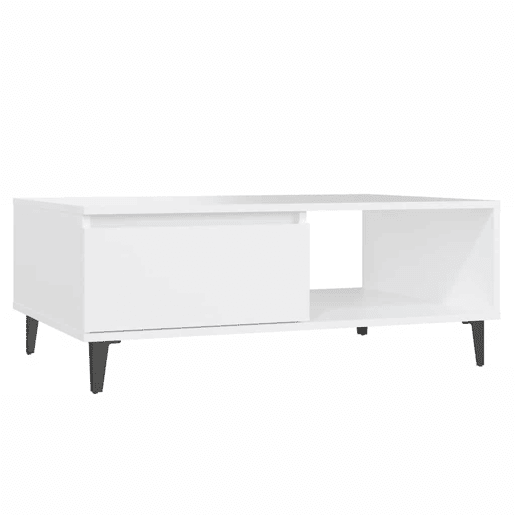 Mesa de Centro, Mesa baixa, 90x60x35 cm contraplacado branco
