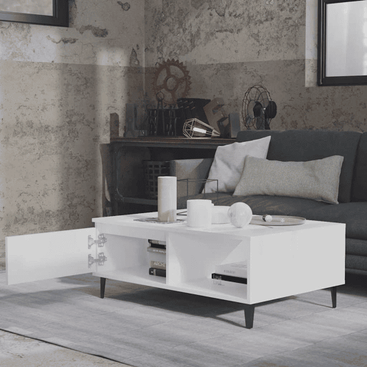 Mesa de Centro, Mesa baixa, 90x60x35 cm contraplacado branco