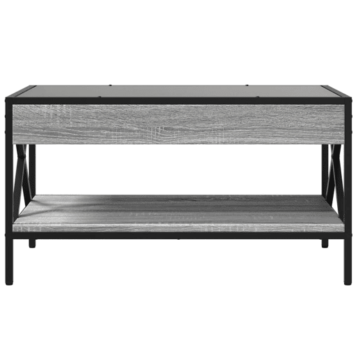 Mesa de Centro, Mesa baixa, luzes LED Infinity 70x50x38 cm cinzento sonoma