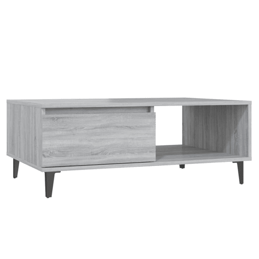 Mesa de Centro, Mesa baixa, 90x60x35 cm derivados de madeira cinzento sonoma