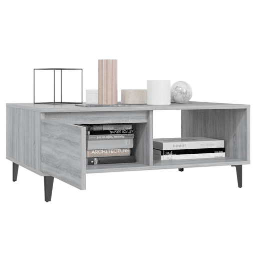 Mesa de Centro, Mesa baixa, 90x60x35 cm derivados de madeira cinzento sonoma