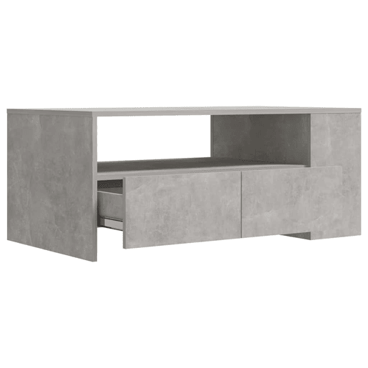 Mesa de Centro, Mesa baixa, 102x55x42 cm madeira processada cinza cimento