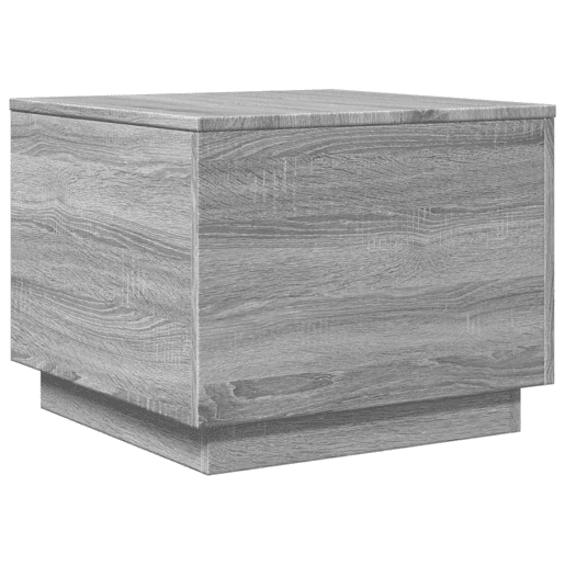 Mesa de Centro, Mesa baixa, com luzes LED 50x50x40 cm sonoma cinza-claro