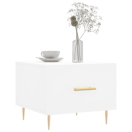 Mesa de Centro, Mesa baixa, 50x50x40 cm derivados de madeira branco