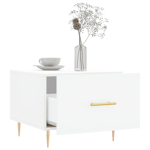 Mesa de Centro, Mesa baixa, 50x50x40 cm derivados de madeira branco
