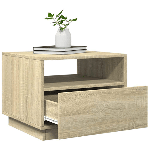 Mesa de Centro, Mesa baixa, com luzes LED 50x49x40 cm carvalho sonoma
