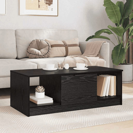 Mesa de Centro, Mesa baixa, com gaveta Carvalho Preto 102 x 50 x 36cm
