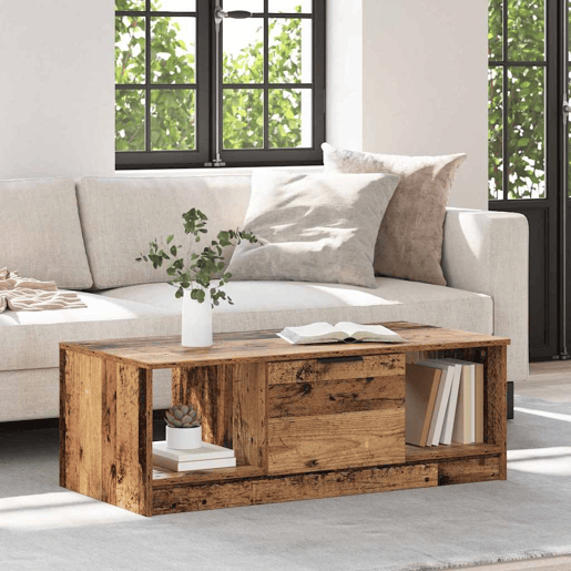Mesa de Centro, Mesa baixa, com gaveta Madeira Antiga 102 x 50 x 36cm