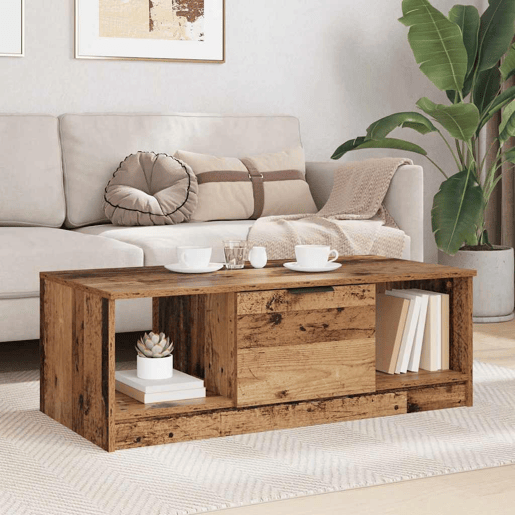Mesa de Centro, Mesa baixa, com gaveta Madeira Antiga 102 x 50 x 36cm