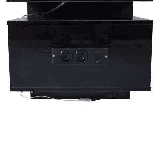 Mesa de centro 100x50x43 cm - Com luzes LED controláveis por aplicação, mesa com armazenamento e portas de carregamento - Preto