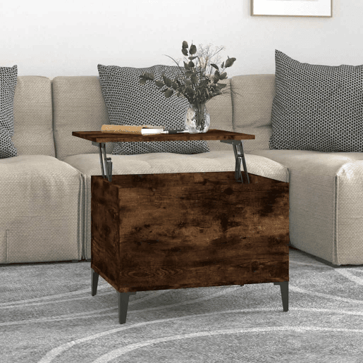 Mesa de Centro, Mesa baixa, 60x44,5x45 cm derivados madeira carvalho fumado