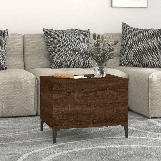 Mesa de Centro, Mesa baixa, 60x44,5x45 cm derivados madeira carvalho castanho