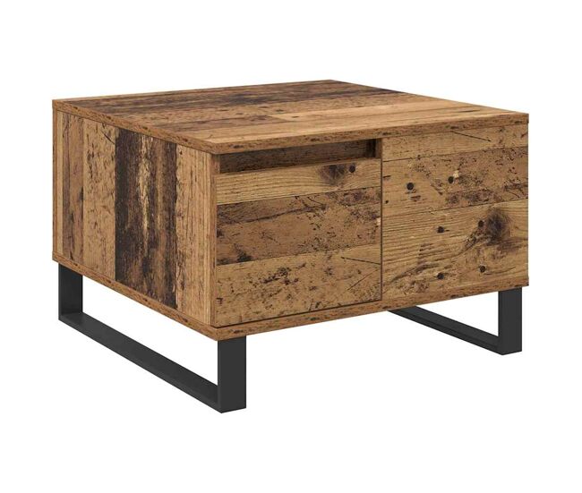 Mesa de café - mesa de centro - mesa baja con cajón madera envejecida 55 x 55 x 36,5 cm