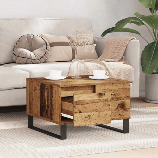Mesa de Centro, Mesa baixa, com gaveta Madeira Antiga 55 x 55 x 36,5 cm