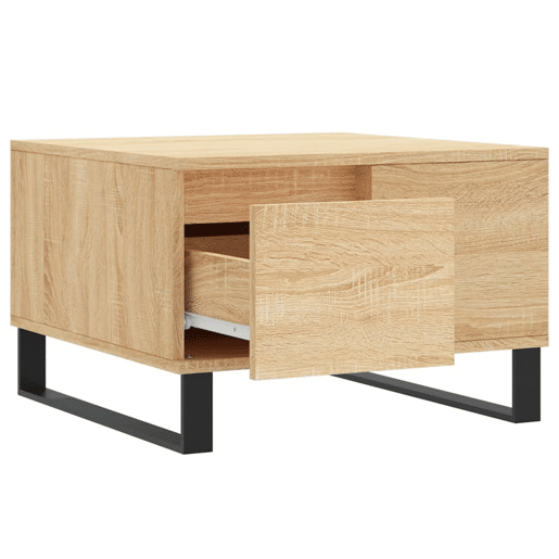 Mesa de Centro, Mesa baixa, 55x55x36,5 cm derivados madeira carvalho sonoma
