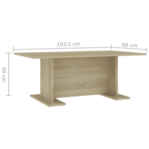 Mesa de Centro, Mesa baixa, 103,5x60x40 cm contraplacado carvalho sonoma