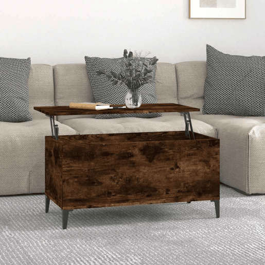 Mesa de Centro, Mesa baixa, 90x44,5x45 cm derivados madeira carvalho fumado