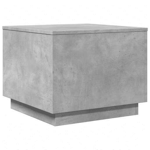 Mesa de Centro, Mesa baixa, com luzes LED 50x50x40 cm cinzento cimento