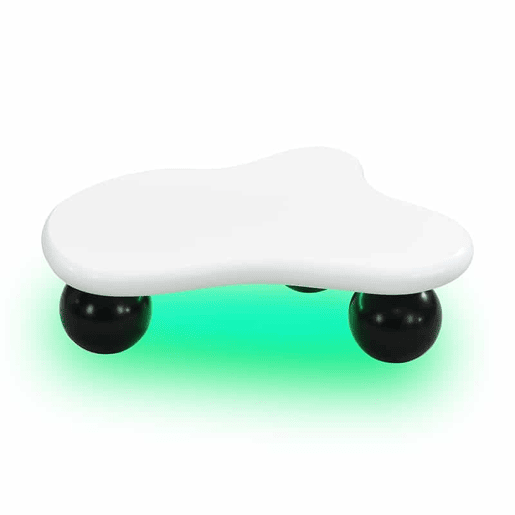 Mesa de centro nuvem - Design de nuvens com iluminação LED, pernas redondas, estilo moderno - Preto+Branco