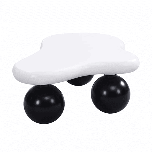 Mesa de centro nuvem - Design de nuvens com iluminação LED, pernas redondas, estilo moderno - Preto+Branco