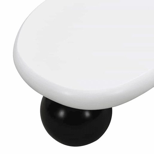 Mesa de centro nuvem - Design de nuvens com iluminação LED, pernas redondas, estilo moderno - Preto+Branco