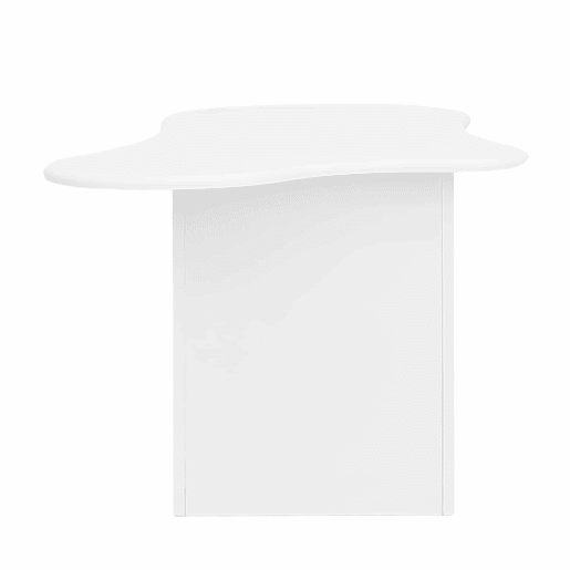 Mesa de centro 97x45x43,5 cm - Mesa de centro com gavetas, design em forma de nuvem, com prateleiras abertas - Branco