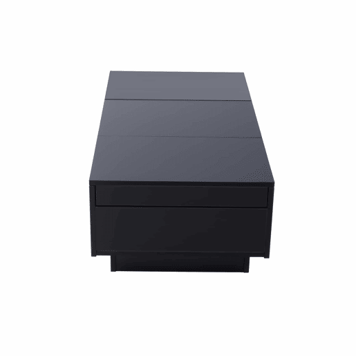 Mesa de centro 100x50 cm - moderna com gavetas e compartimento deslizante - preto brilhante Mesa de centro 100x50 cm - moderna com gavetas e compartimento deslizante - preto brilhante